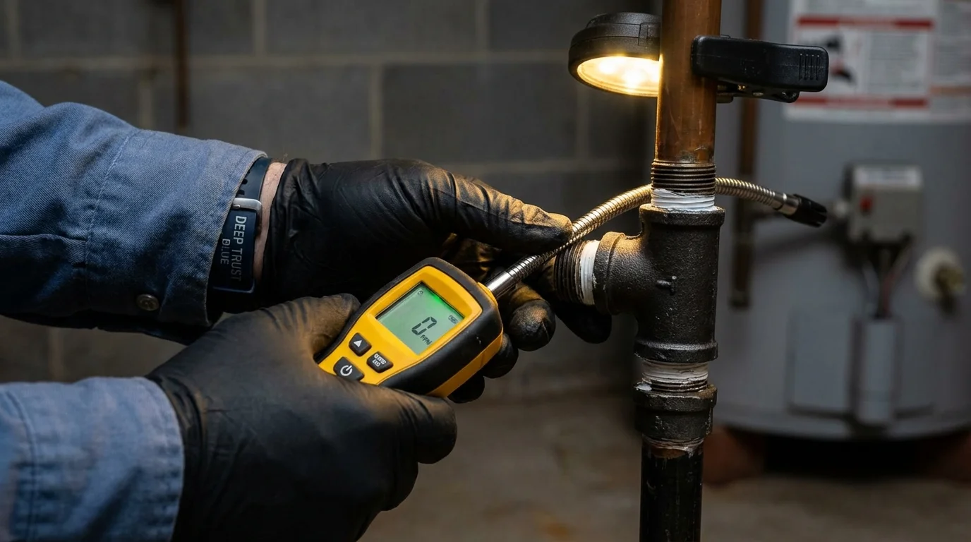 Gas leak detection with electronic sniffer by Johns Plumbing LLC in Bonifay