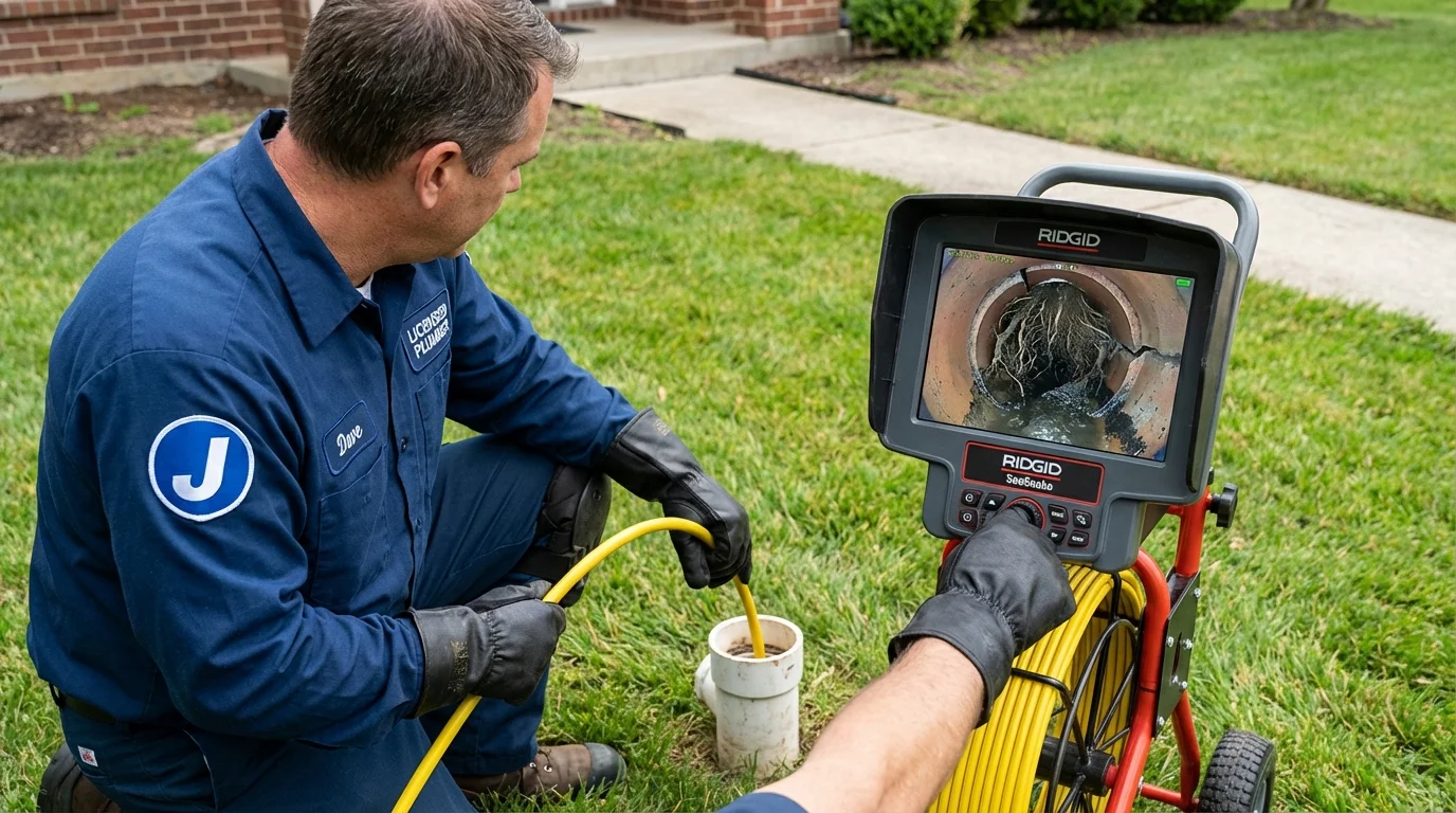 Sewer camera inspection being performed by Johns Plumbing LLC in Bonifay